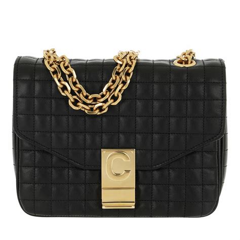 celine small quilted shoulder bag black|celine calfskin bag.